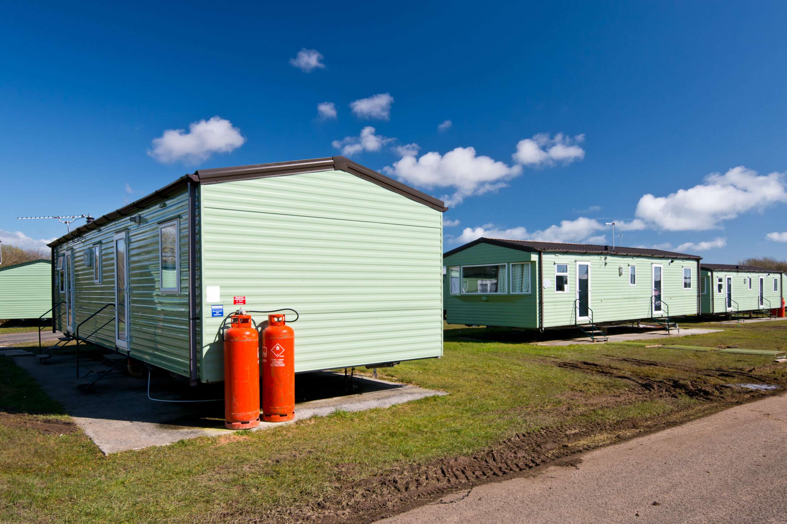 Static,Holiday,Caravans,At,A,Camping,Site